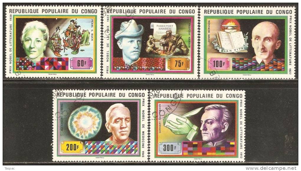 Congo - Brazzaville 1978 Mi# 620-624 Used - Nobel Prize Winners - Gebraucht