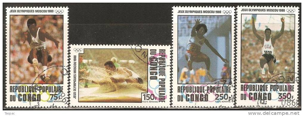 Congo - Brazzaville 1980 Mi# 726-729 Used - 22nd Summer Olympic Games, Moscow - Oblitérés