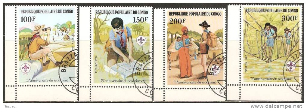 Congo - Brazzaville 1982 Mi# 859-862 Used - Scouting Year - Oblitérés