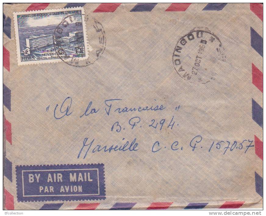 AEF,Congo,Madingou Le 27/10/1957 > France,lettre,Colonies,ho Pital De Brazzaville,15f N°234 - Covers & Documents