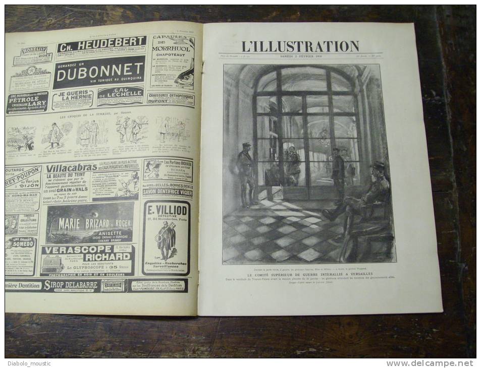 1918 Dessin J. JONAS ; Procès MALVY ; Albergo-del-Sole ; Soldats-spécialistes  Infanterie ; ALEXANDRE II,Gotha DUNKERQUE - L'Illustration