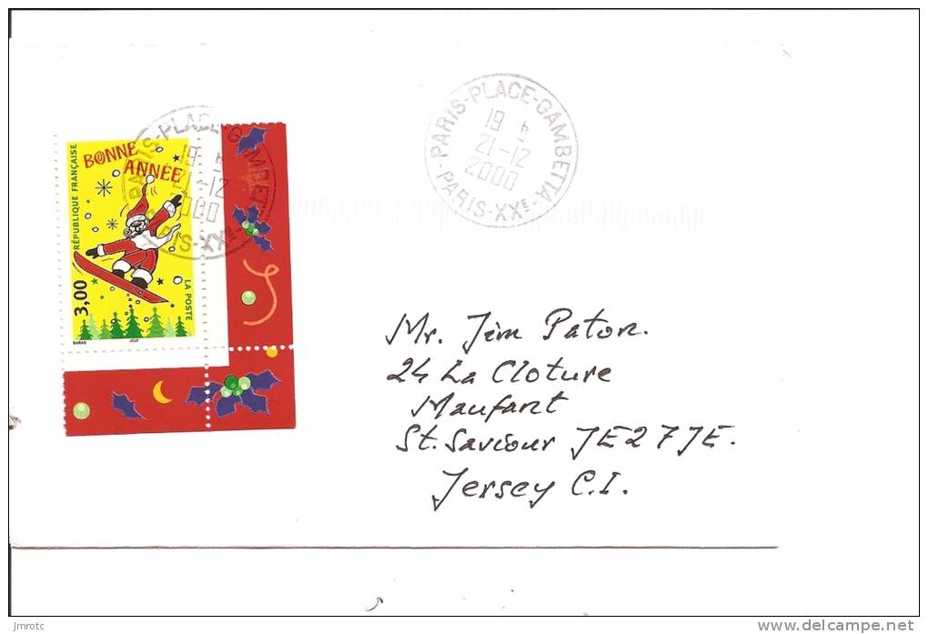 Lettre   France Pour Jersey  2000   (441) - Lettres & Documents