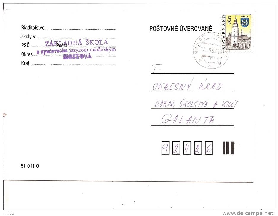 Lettre Slovaquie 1999 (443) - Lettres & Documents