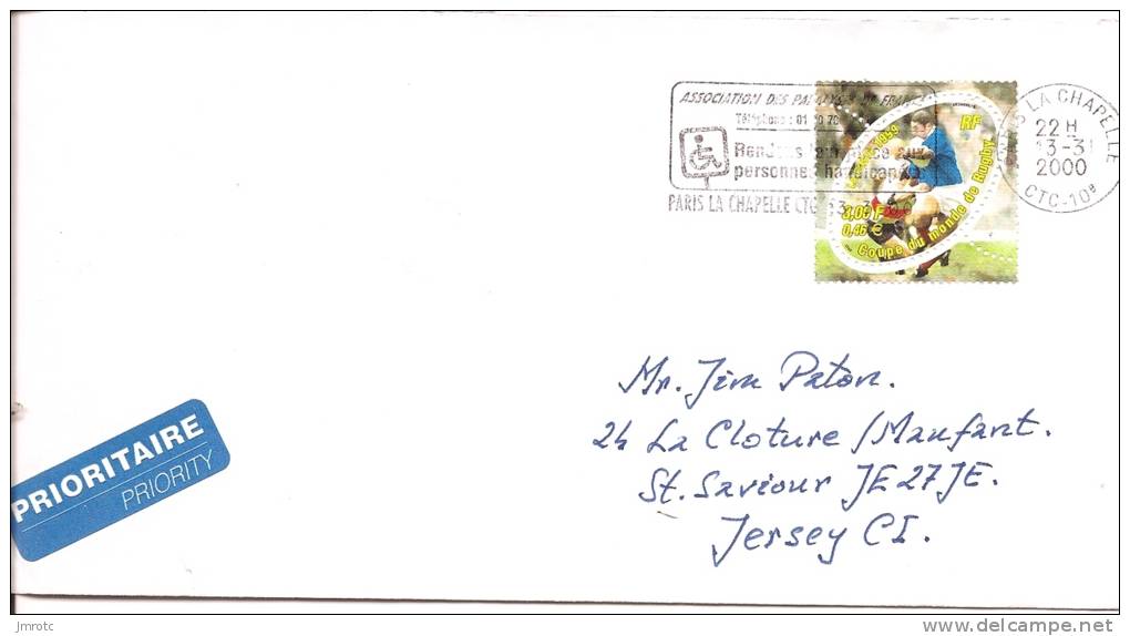 Lettre France Pour Jersey 2000 (466) - Lettres & Documents