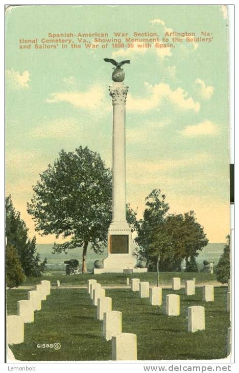 USA – United States – Spanish-American War Section, Arlington National Cemetery, VA, Early 1900s Unused Postcard [P6405] - Arlington