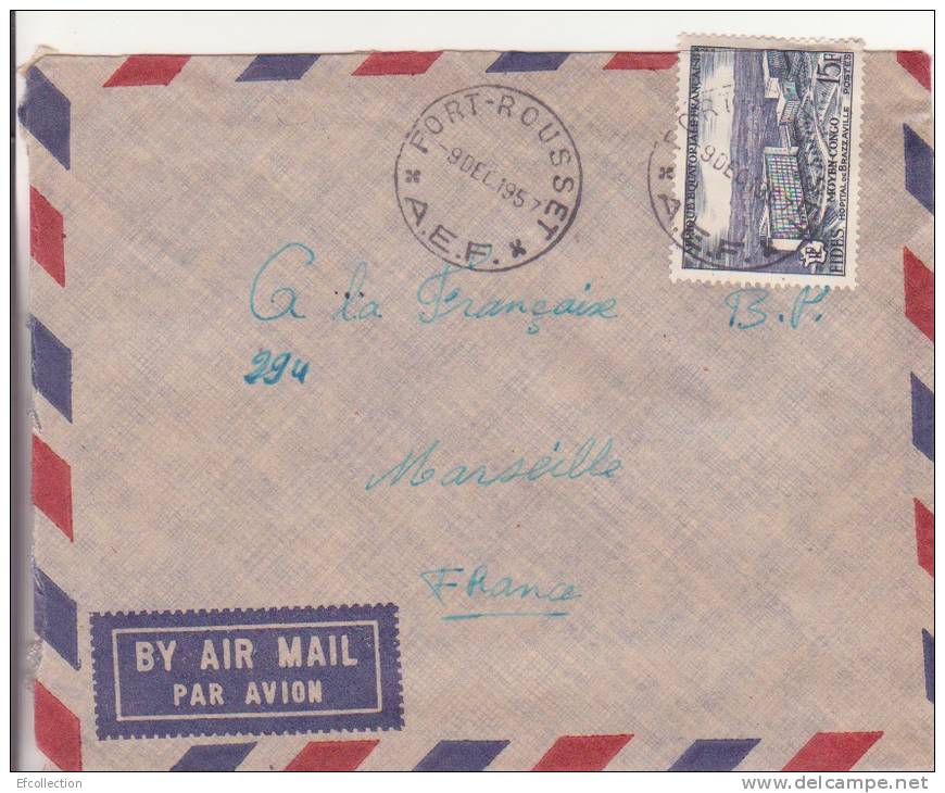 AEF,Congo,Fort Rousset Le 09/12/1957 > France,lettre,Colonies,ho Pital De Brazzaville,15f N°234 - Lettres & Documents