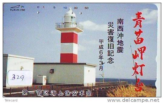 Télécarte Japon PHARE (329) Telefonkarte Japan LEUCHTTURM * VUURTOREN LIGHTHOUSE LEUCHTTURM FARO FAROL Phonecard - Lighthouses