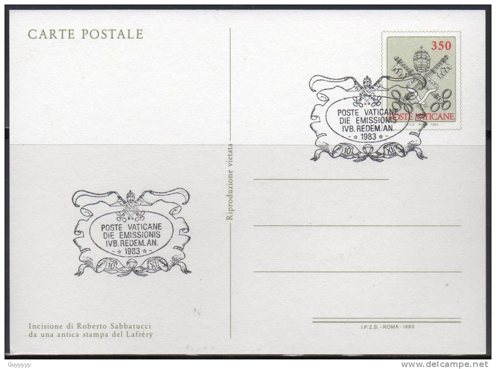 Vatican - Entier Postal - 1983 - Oblitéré - Postal Stationeries