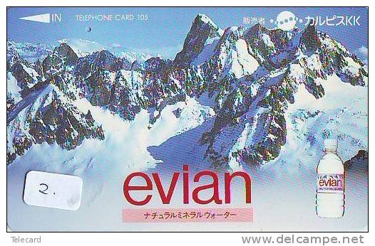 Télécarte Japon Boisson Eau Minérale (2) EVIAN * Water * France Related Japan Phonecard * - Levensmiddelen