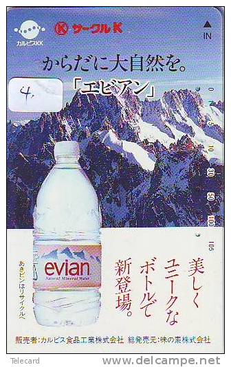 Télécarte Japon Boisson Eau Minérale (4) EVIAN * Water * France Related Japan Phonecard * Drink - Alimentation