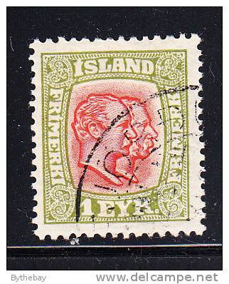 Iceland Scott #99 1e Yellow Green & Red - Usados