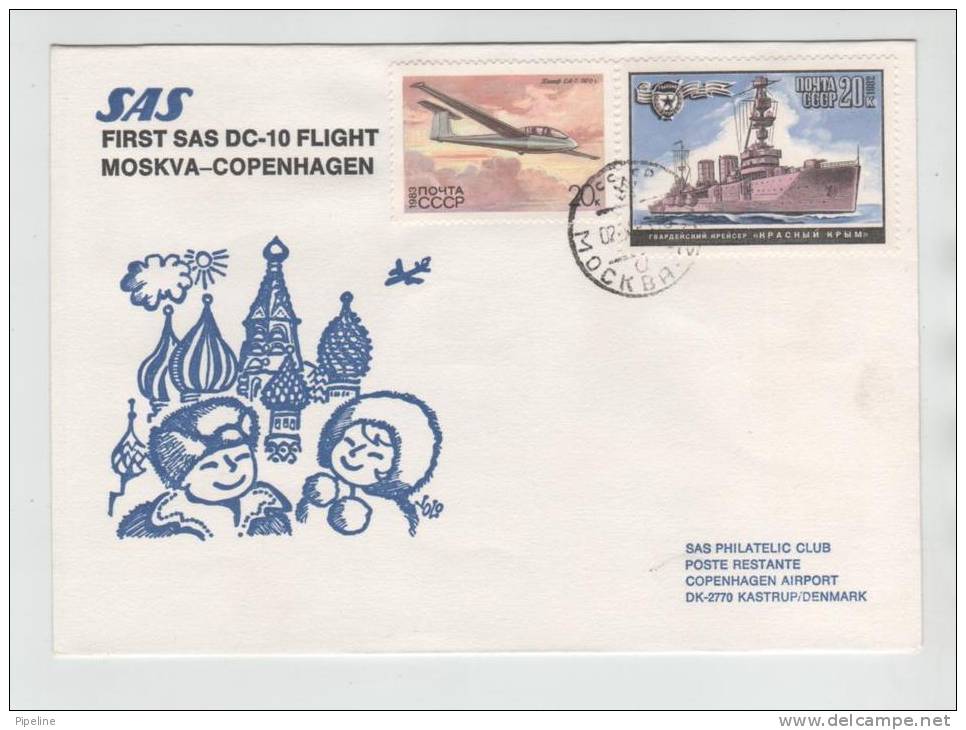 USSR First SAS DC-10 Flight Moskva - Copenhagen 1-4-1983 - Lettres & Documents