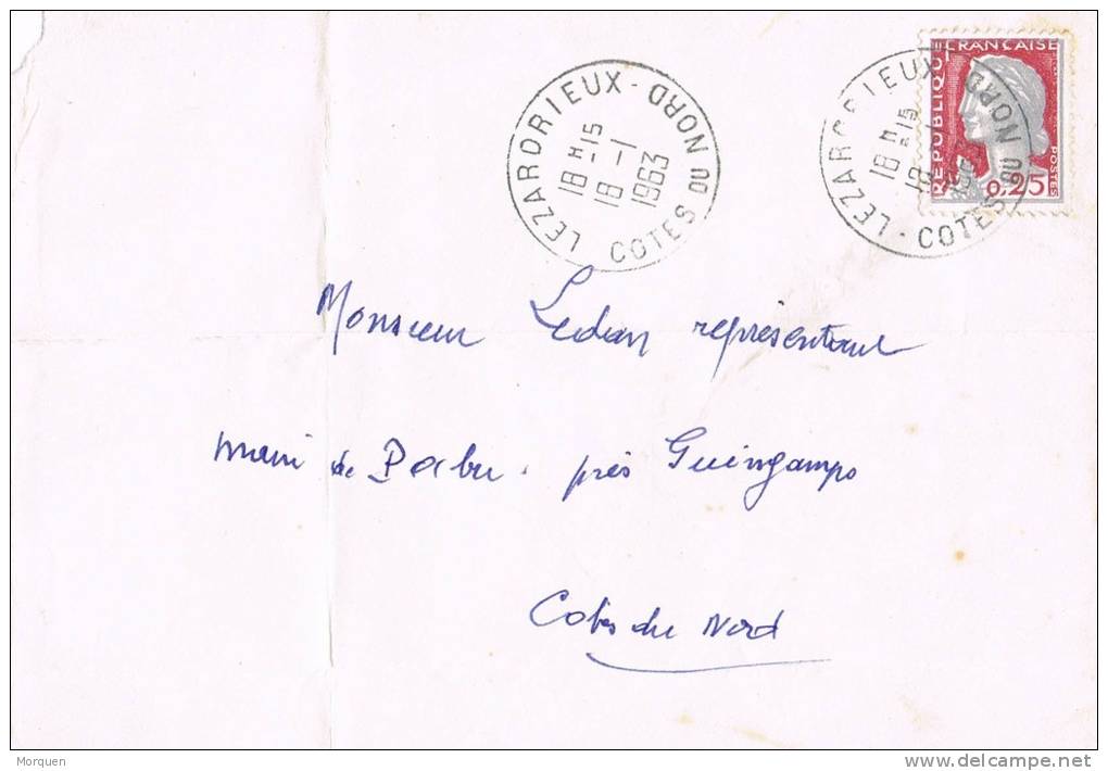 Frontal LEZARORIEUX (Cotes Du Nord) 1963 - Storia Postale
