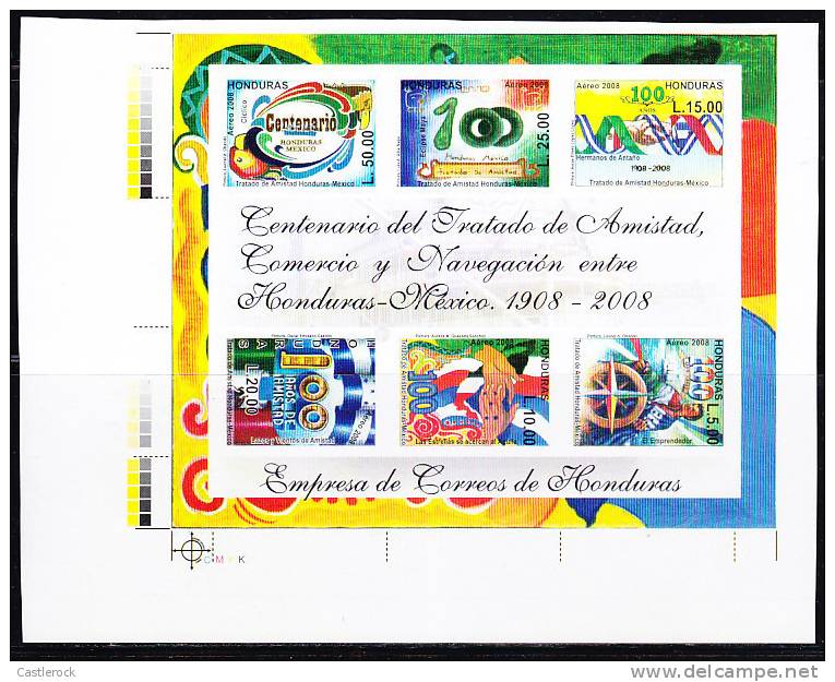 B)2008 HONDURAS INDEX PROOF CENTENARY TREATED ABOUT FRIENDSHIP, COMMERCE AND NAVIGATION HONDURAS-MEXICO - Honduras