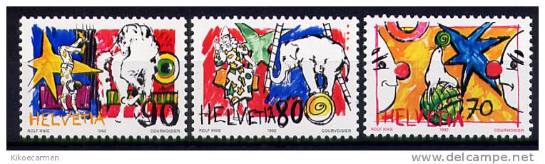 SWISS HELVETIA SWITZERLAND 1992 CIRCUS ZIRCUS Circo Enfants CARTOON CHILD CHILDREN Kid Kids PICTURE DRAWING MNH ** - Cirque