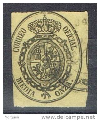 Sello 1/2 Onza Servicio Oficial 1855, VARIEDAD , Num 35pa º - Oblitérés