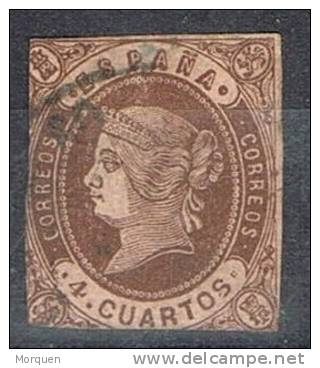 Sello 4 Cuartos Isabel II 1862, VARIEDAD Num 58 º - Usados