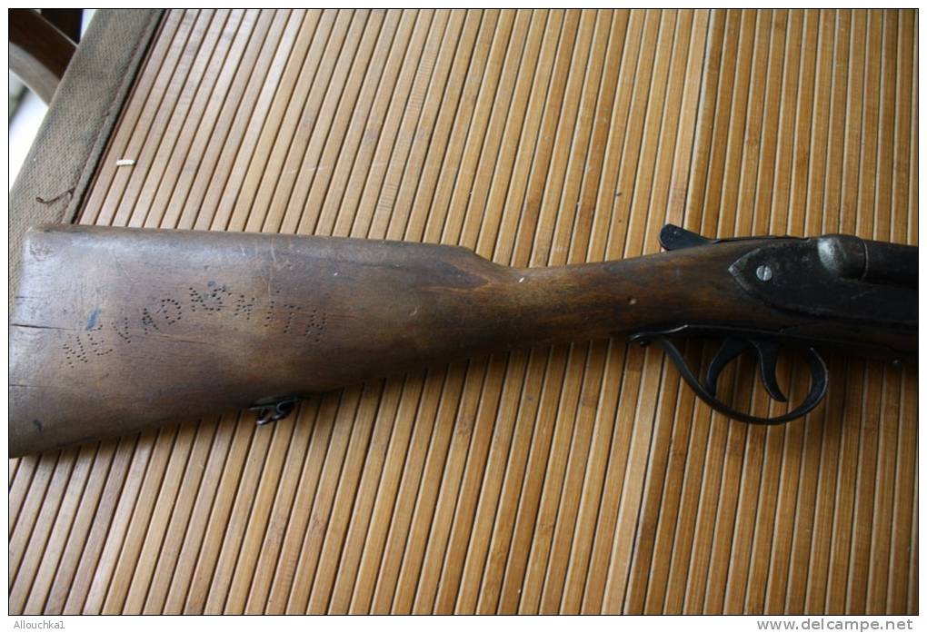 ANCIEN FUSIL CARABINE A FLECHES VENTOUSES P/ TIR AUX PIGEONS DOUBLE GACHETTE DOUBLE CANON CROSSE EN BOIS NEVADA SMITH - Giocattoli Antichi