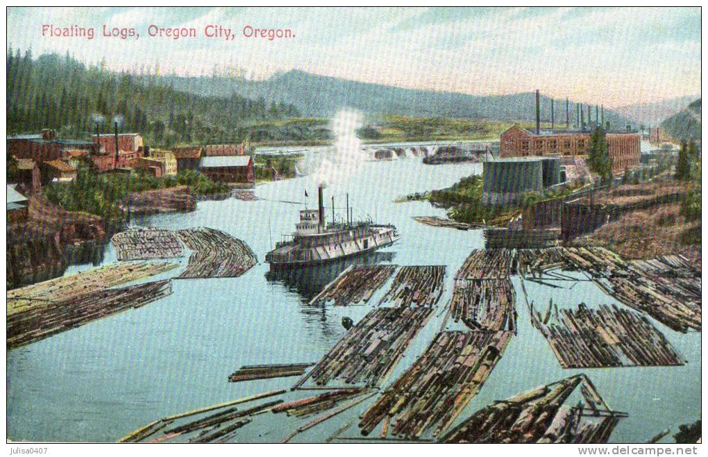 FLOTTAGE DU BOIS  Oregon City (Etats Unis) Floating Logs - Other & Unclassified