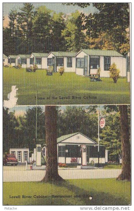 Roadside Route 16 - New Hampshire - Lovell River Cabins - ESSO Gas Station - Peeled (see Scan) - American Roadside