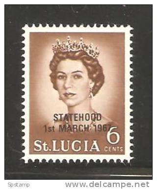 Saint Lucia 1967 Statehood Overprint On QE II Unlisted 6c Black Overprint  MNH - St.Lucia (1979-...)