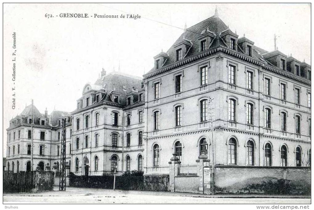 Cpa 38 Grenoble Pensionnat De L'Aigle Ecrite - Grenoble