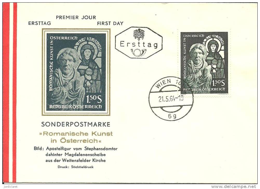 FDC AUSTRIA 1964 - Verres & Vitraux