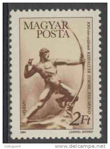 Hungary Ungarn 1984 Mi 3688 A ** "Archer" Statue In Budapest By Zsigmond Kisfaludi Strobl (1884-1975), Sculptor - Unused Stamps