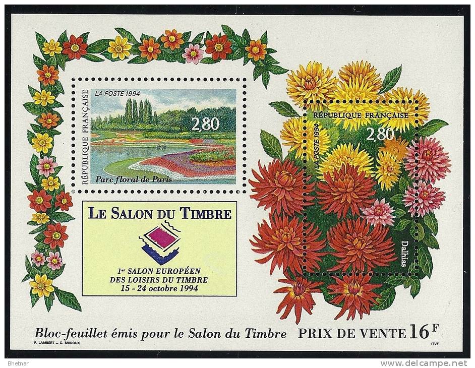 YT BF 16 " Salon Du Timbre Au Parc Floral De Paris " 1994 Neuf ** - Mint/Hinged