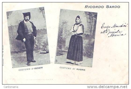 Ricordo Sardo(Nuoro-Sassari)-Costume Di Ozieri E Costume Di Nuoro-1901 - Nuoro