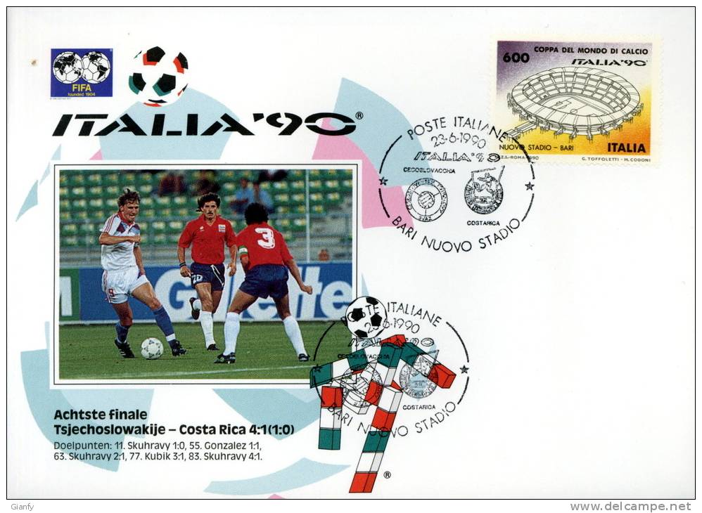 CALCIO FIFA WORLD CUP ITALIA 1990 FDC BARI - 1990 – Italia