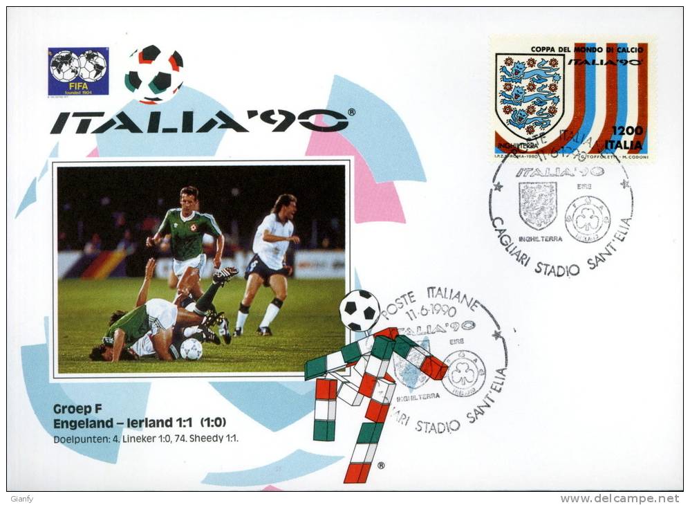 CALCIO FIFA WORLD CUP ITALIA 1990 FDC CAGLIARI - 1990 – Italia