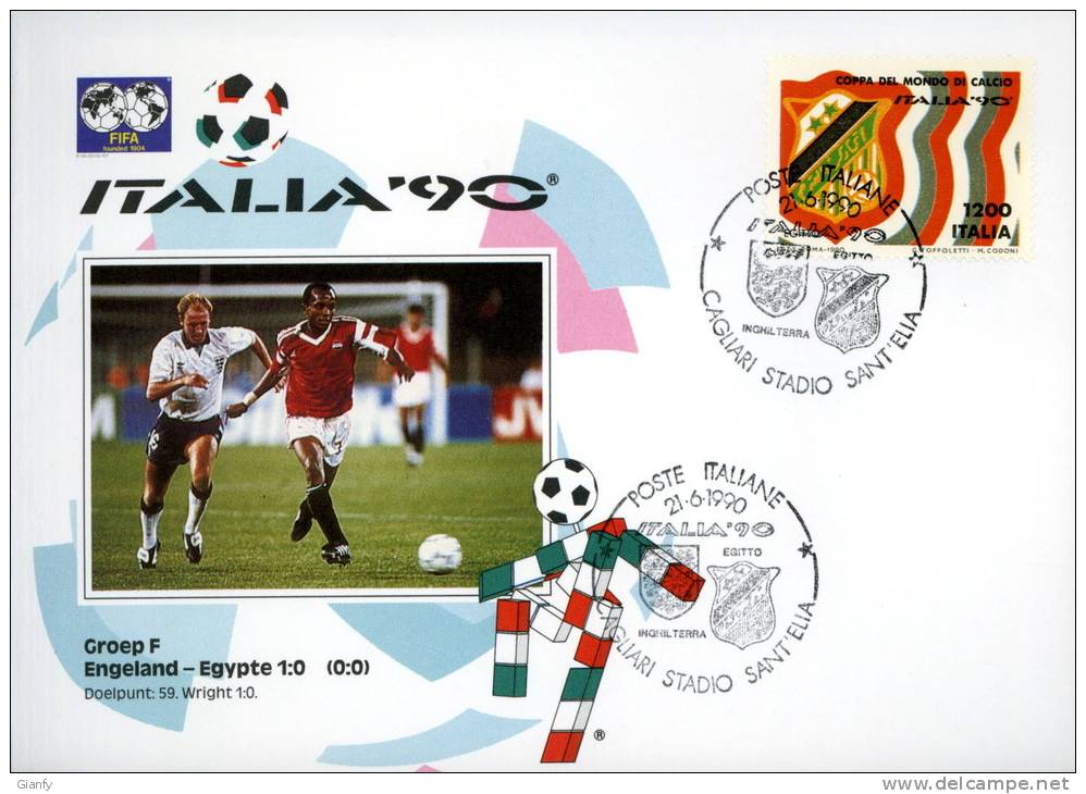 CALCIO FIFA WORLD CUP ITALIA 1990 FDC CAGLIARI BIS - 1990 – Italië