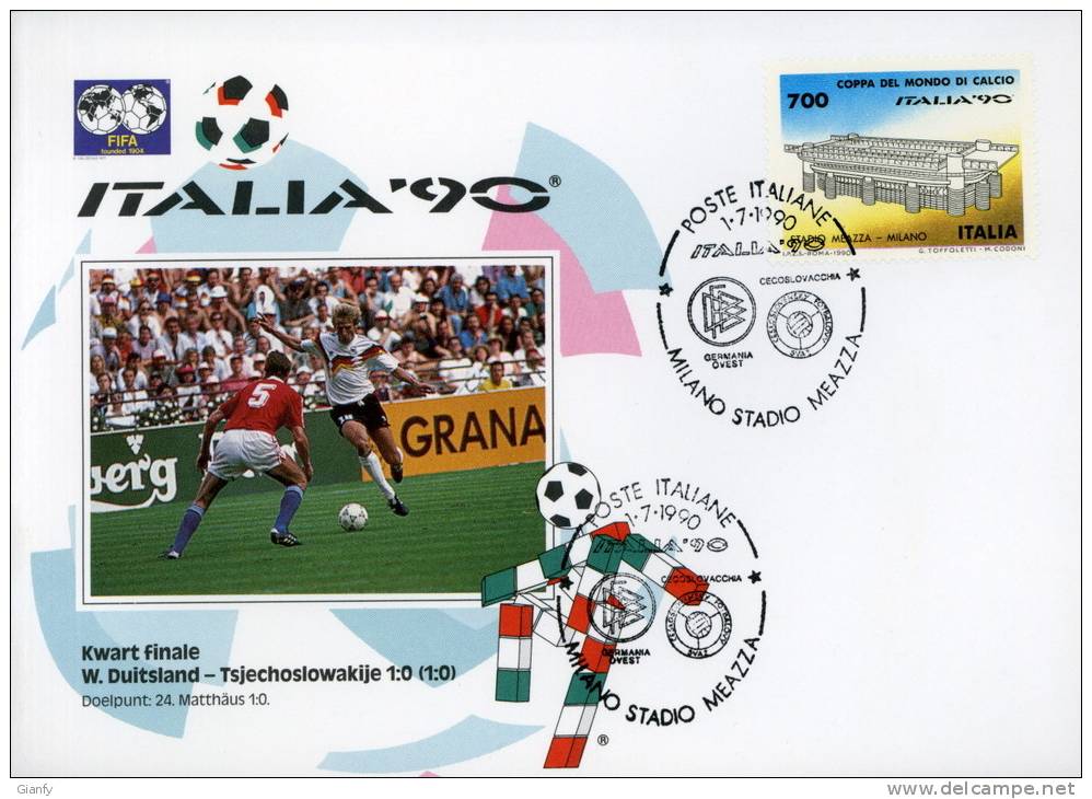 CALCIO FIFA WORLD CUP ITALIA 1990 FDC MILANO - 1990 – Italie