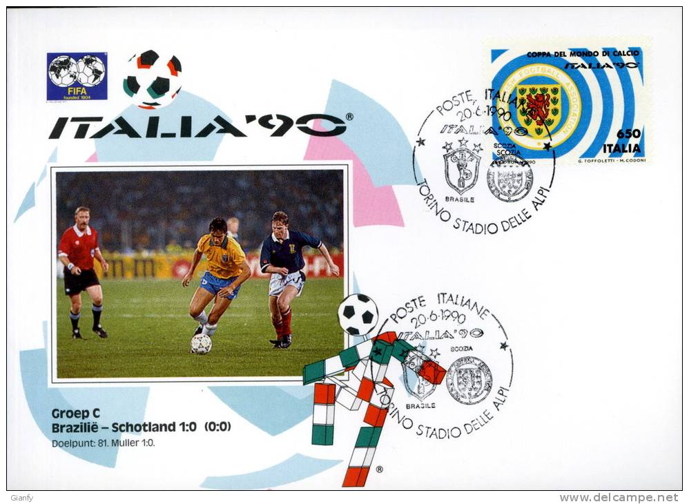 CALCIO FIFA WORLD CUP ITALIA 1990 FDC TORINO BIS - 1990 – Italië
