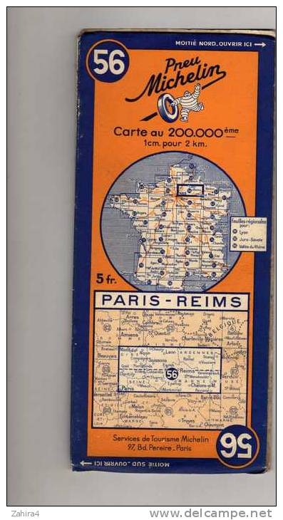 Michelin N° 56 - Paris - Reims - Roadmaps