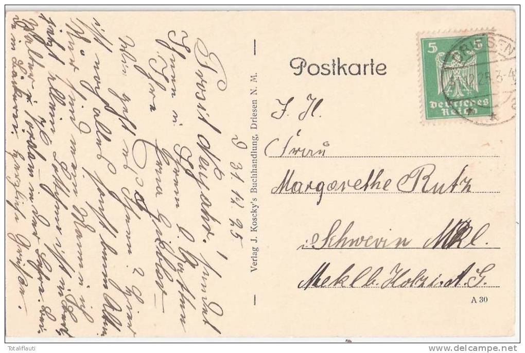 Langsteerofen Bei Driesen Vordamm Zagórze Lubiewskie Ostbahn Drezdenko Color Legowo 31.12.1925 Gelaufen - Neumark