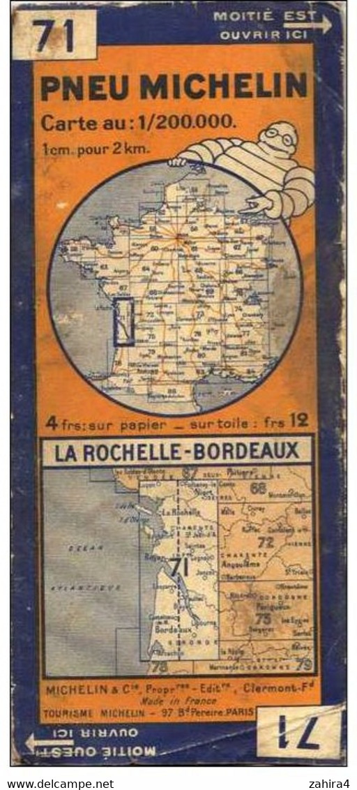 Michelin N° 71 - La Rochelle - Bordeaux - - Roadmaps