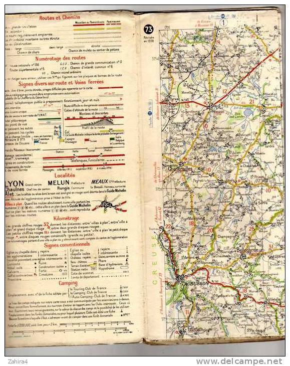 Michelin N° 73 - Clermont-Ferrand - Lyon - Cartes Routières