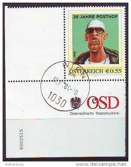 056: Personalisierte Briefmarke Aus Österreich Posthof Linz (grün) Ecke Links Unten - Persoonlijke Postzegels