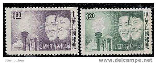 Taiwan 1963 20th Youth Day Stamps Martyr Torch - Ongebruikt