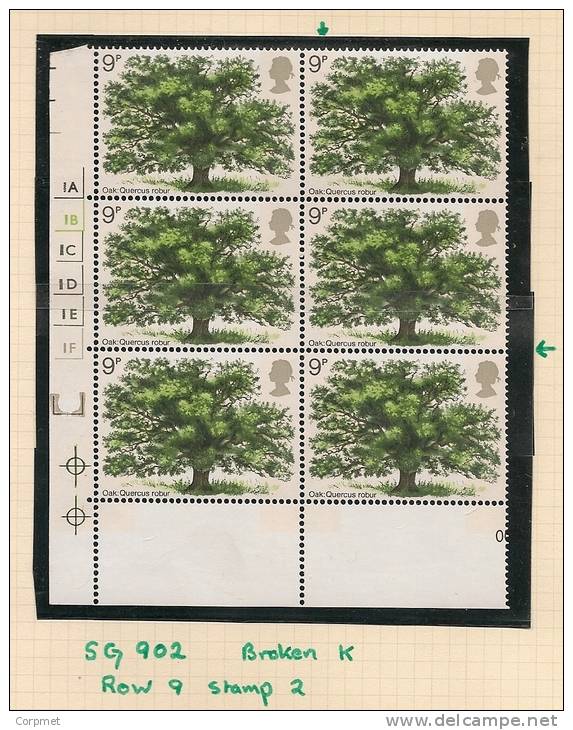 UK - Variety  SG 922 - Row 9 Stamp 2 - BROKEN K - Traffic Lights  -  MNH - Variétés, Erreurs & Curiosités