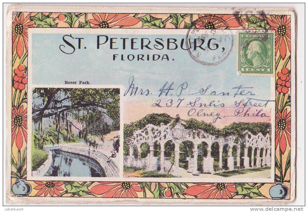 Dépliant Ancien De 9 Vues Recto Verso Soit 18 Vues De St. Petersburg Florida Posté - St Petersburg