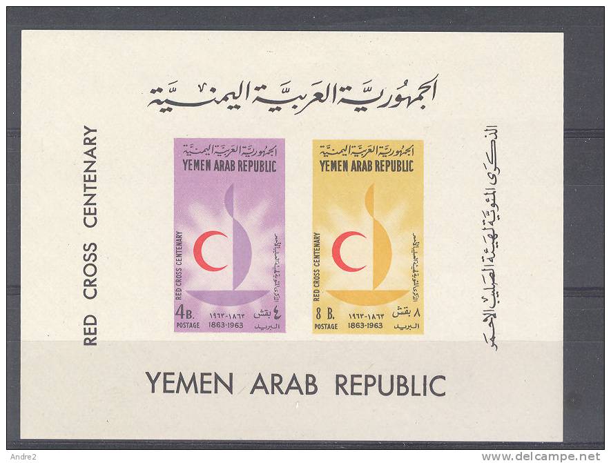 Yemen - Arab Republic - Y.A.R. -  1963 Red Cross Centenary  :  Miniature Sheet - Yemen