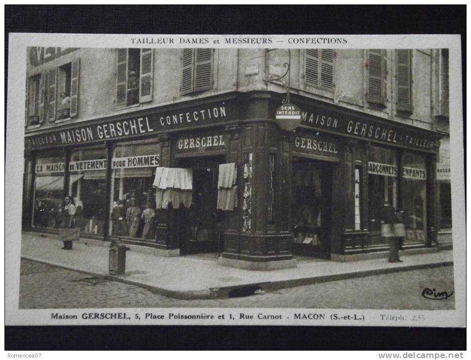 MACON (Saône-et-Loire) - Maison GERSCHEL - Boutique De CONFECTION - TAILLEUR - Commerce - 1, Rue Carnot - Cliché TOP ! - Macon