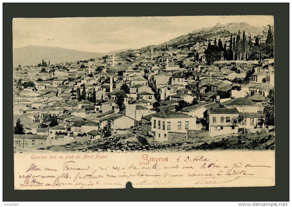 Levant N° 14 Oblitéré  De Smyrne  Turquie D’Asie Sur Carte Postale Du 4 Octobre 1904 - Brieven En Documenten