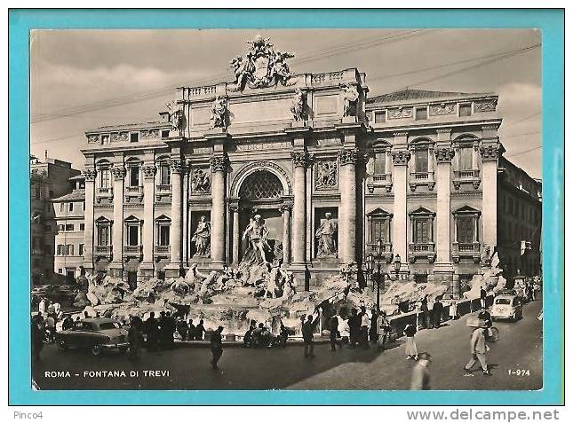 ROMA FONTANA DI TREVI CARTOLINA FORMATO GRANDE VIAGGIATA NEL 1960 - Fontana Di Trevi