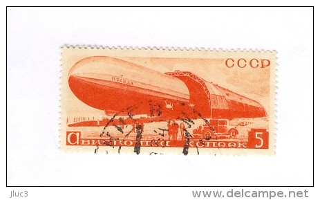 OPA033 - URSS 1934 - Le Superbe TIMBRE  N° PA 33 (YT)  Ayant Voyagé -- Poste Aérienne - Construction Dirigeable : Pravda - Oblitérés