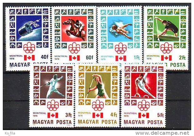 HUNGARY - 1976. Olympic Games, Montreal - MNH - Neufs