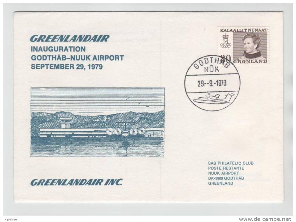 Greenland Greenlandair Flight Over Inauguration Godthaab - NUUK Airport 29-9-1979 - Storia Postale